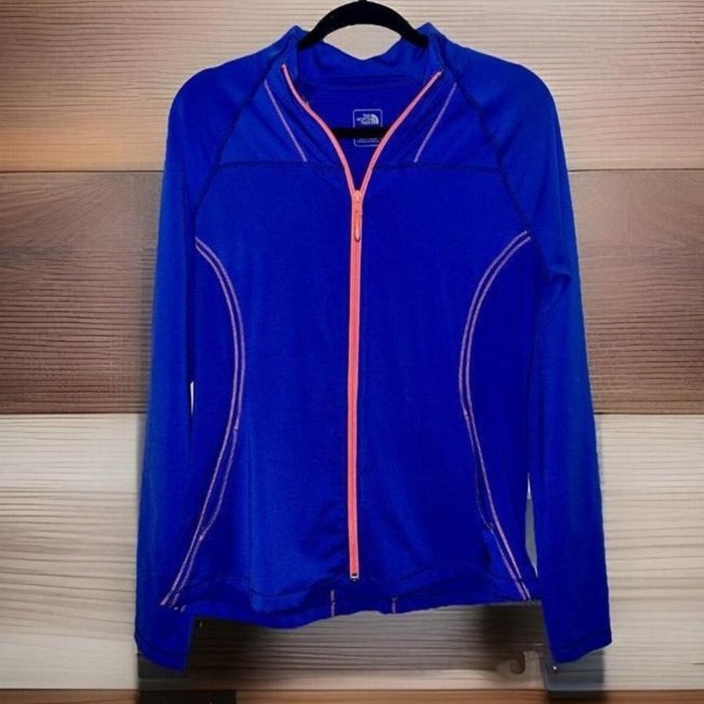 The North Face Blue Orange Long Sleeve Full-Zip Activewear Jacket Size L